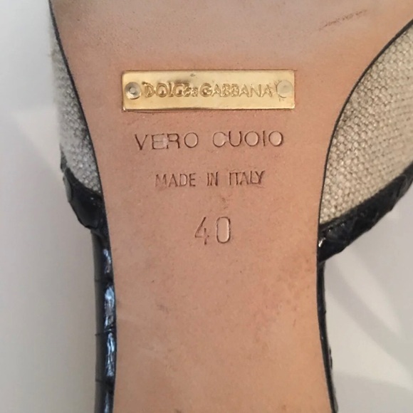 Dolce & Gabbana Snakeskin Slingback Kitten Heels Size 40 - Picture 7 of 11